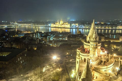 Budapest Fisherman's Bastion and Parliament