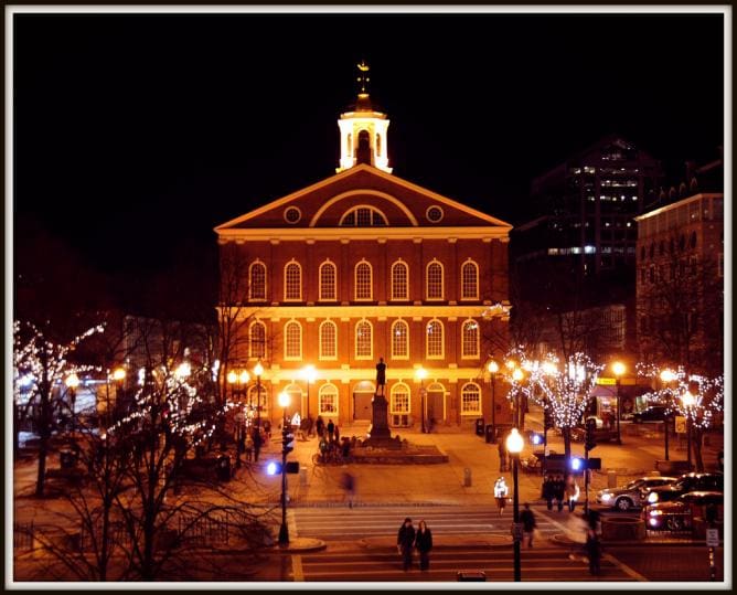 Boston Faneuil Hall Marketplace at night