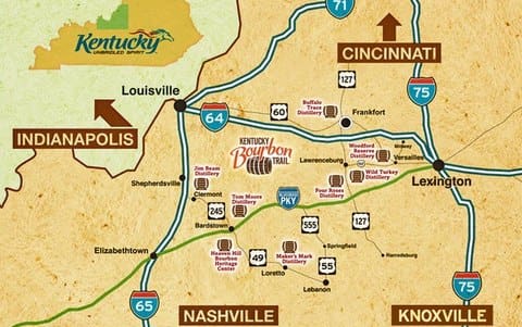 Bourbon Trail Map Kentucky