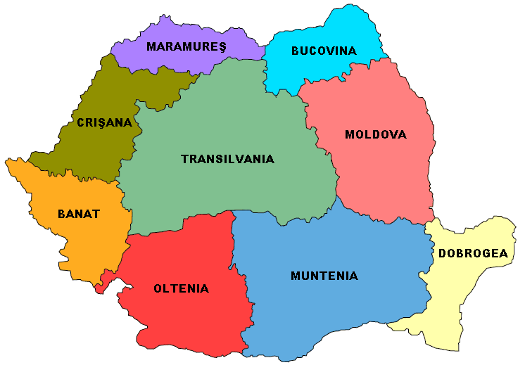 Regions Of Romania Map