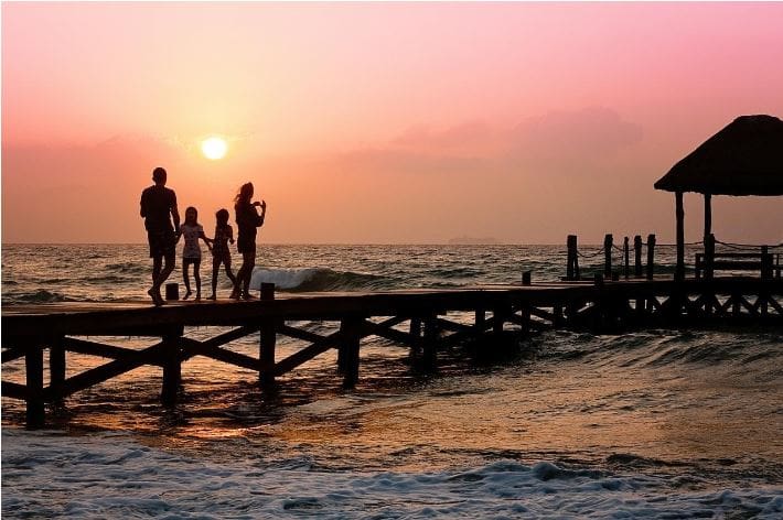 Family in Caribbean