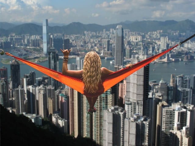 Hammock Girl in Hong Kong