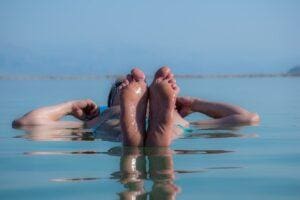 Floating in the Dead Sea Israel