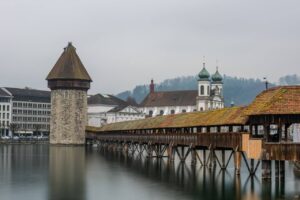 Wooden Bridge in Lucerne Switzerland