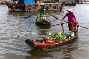 Boats on Mekong Delta